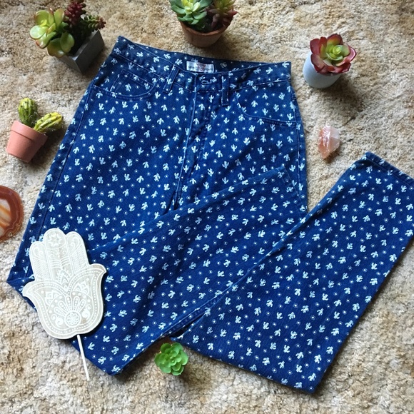 {Vintage Guess} High Waist Cactus Sun Denim Jeans - Picture 5 of 8